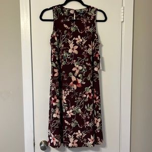 NWT Chaps Sleeveless Purple Floral Dress Size Medium